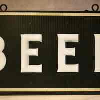 Opal Glass Point-of-Purchase NOS "BEER" Sign