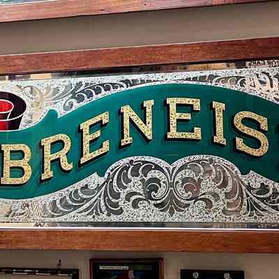 Breneiser Gold Leaf & Glue Chipped Glass Sign