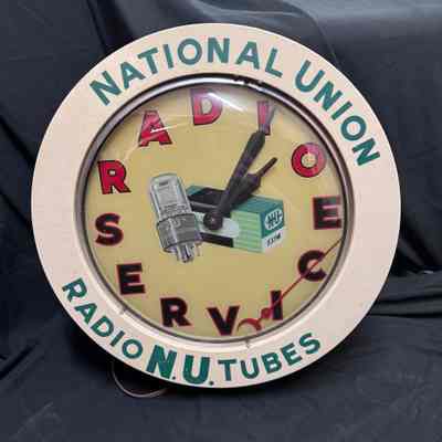 National Union Radio Tubes Clock
