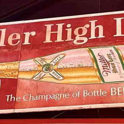 Miller High Life Screen-Printed Metal Bulletin