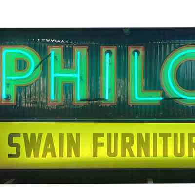 Philco Swain Furniture Neon and Plastic NOS Sign