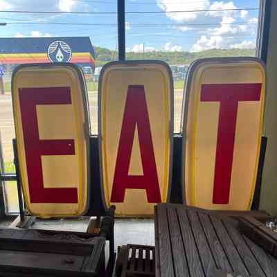 Illuminated Plastic EAT Sign