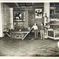 Sign Shop Interior with Workers - Photograph