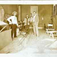 Sign Shop Interior with Workers - Photograph