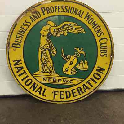 National Federation Business & Professional Womens Club Tin Sign