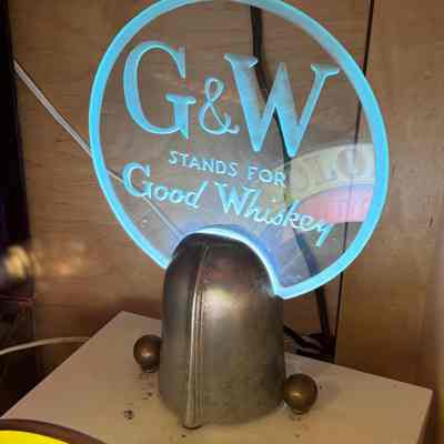 Gilco Etched Glass Whiskey Sign