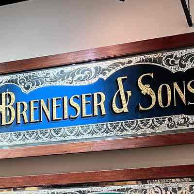 Chas Brenheiser & Sons Gilded Glass Sign