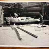 White Way Sign Assembly of Wall for Mailing Shoes Photograph