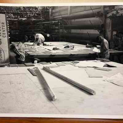 White Way Sign Assembly of Wall for Mailing Shoes Photograph