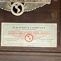 D&D Sign Company Blotter Sheet