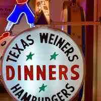 Texas Weiners Internally Illuminated Lightbulb & Plastic Sign