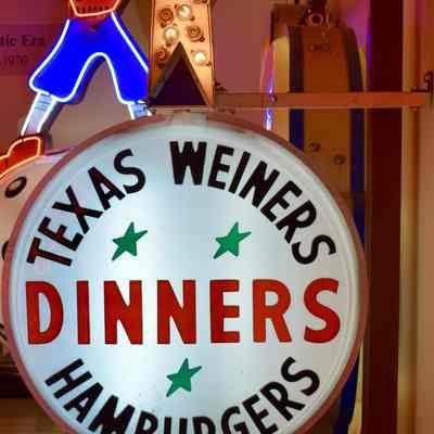 Texas Weiners Internally Illuminated Lightbulb & Plastic Sign