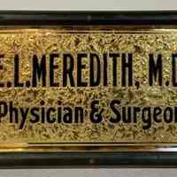 E.L. Meredith Goldleaf Chipped Glass & Goldleaf Sign