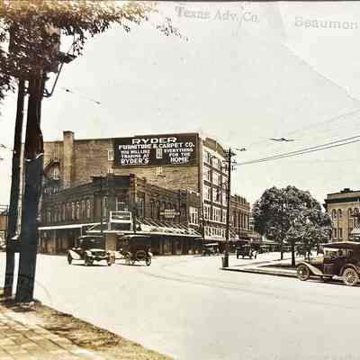 Beaumont Texas Pearl Street Scene with Signs - Photograph