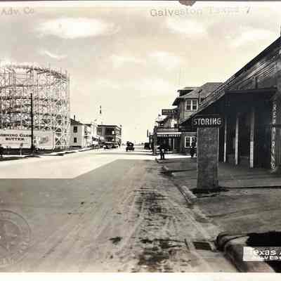 Galveston Texas Street Scene with Signs - Photograph