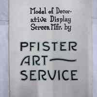 Pfister Art Service Hand-Lettered Showcard Sample