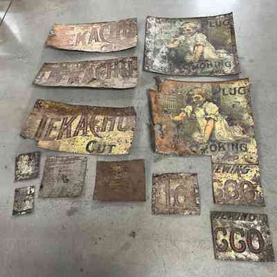 Hand-Painted Tin Sign Scrap