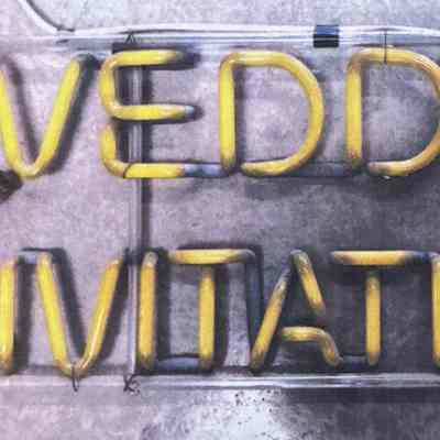 Wedding Invitations Neon Skeleton Sign