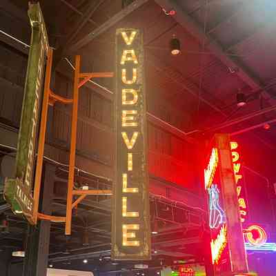 Vaudeville Lightbulb-illuminated Wood Sign