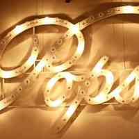 POPS Lightbulb & Metal Lettering Sign