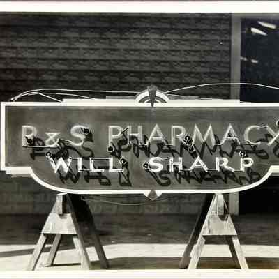 P&S Pharmacy Will Sharp Early Neon Sign - Photograph