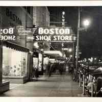 Boston Shoe Store Early Neon Sign at Night - Photograph