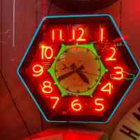 Cleveland Neon Point-of-Purchase Pinwheel Clock