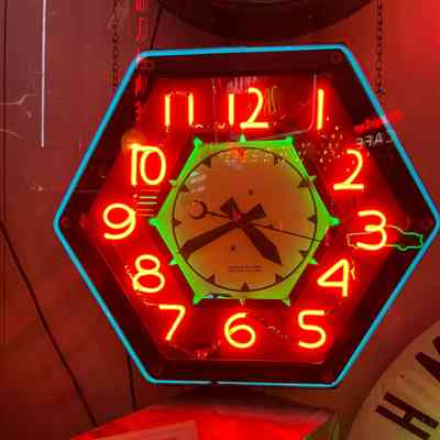 Cleveland Neon Point-of-Purchase Pinwheel Clock