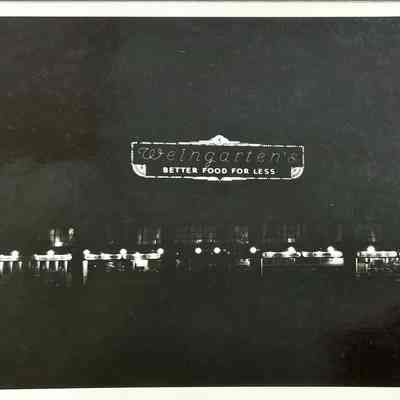 Weingarten's Early Neon Sign at Night - Photograph
