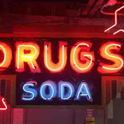Drugs & Soda Porcelain Enamel & Neon Sign