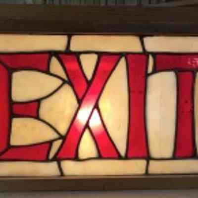 Stained Glass Exit Sign