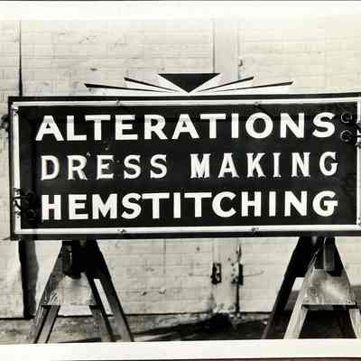 Alterations Dressmaking Hemstitching Early Opal & Neon Sign - Photograph