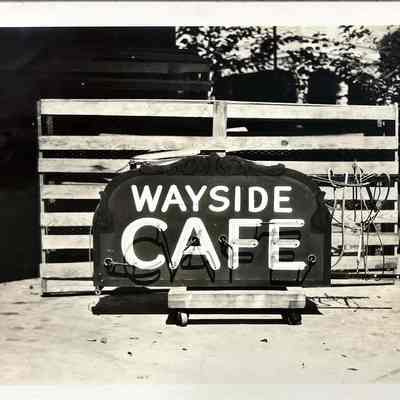 Wayside Cafe Early Neon Sign - Photograph