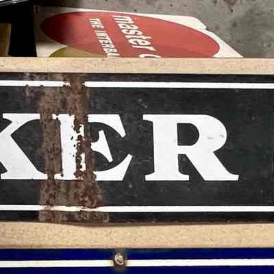 Walker & Company Porcelain Enamel Sign Tag