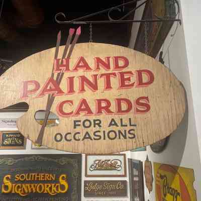 Hand-Painted Cards Sign