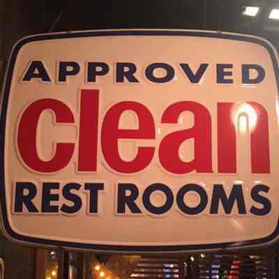 Double-Faced Porcelain Enamel Restroom Sign