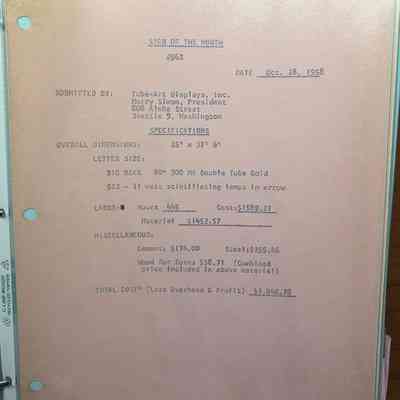 Entry of typewritten information regarding the sign within the binder in plastic sleeve