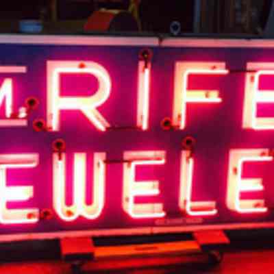 W.M. Rife Jewelers Co. Porcelain Enamel & Neon Sign