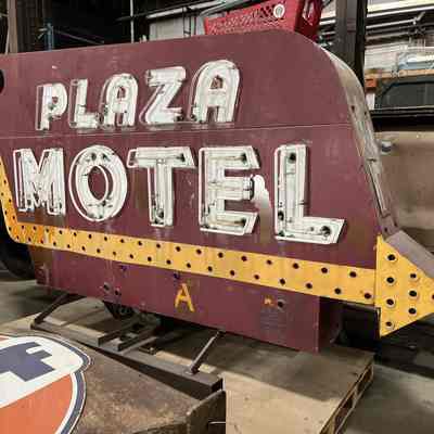 Plaza Motel Porcelain Enamel Neon Sign