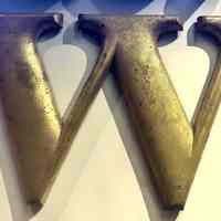 "W" Spanjer Bros. Wood-Carved & Gilded Letter Sign