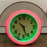 Bubble-Face Cleveland Neon Clock