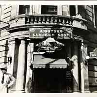 Downtown Sandwich Shop Early Neon Sign - Photograph