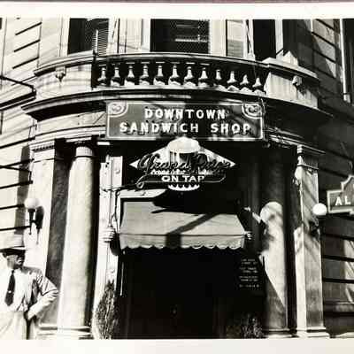 Downtown Sandwich Shop Early Neon Sign - Photograph