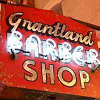 Grantland Barber Shop Neon & Sheet Metal Projecting Sign