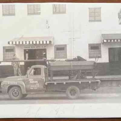 Greer Neon Co. Ladder Truck Photograph