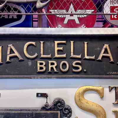MaClellan Bros. Gilded Wooden Sign