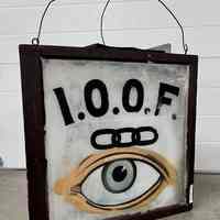 I.O.O.F. Glass Candle-Lit Sign