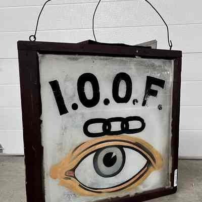 I.O.O.F. Glass Candle-Lit Sign