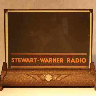 Stewart-Warner Radio Glass Point-of-Purchase POP Sign