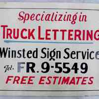Winsted Sign Service Showcard